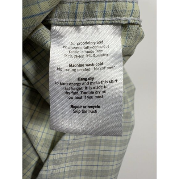 Poncho Mens Western Shirt Pearl Snap Size XL Reg Fit Light Green Fishing Outdoor - Picture 11 of 14